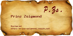 Prinz Zsigmond névjegykártya